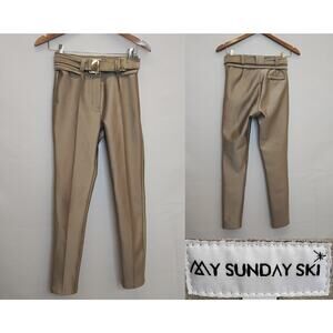 My Sunday Ski Pants Women's XS Taupe Brown Belted Softshell #W4711